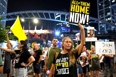Israel-Hamas war: Protest in Tel Aviv